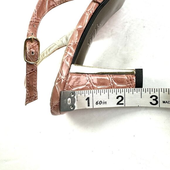 J Renee Tandra Heel 7 Pale Pink Croc. Embossed Slingback Shoes Womens Brand NEW - Picture 10 of 10